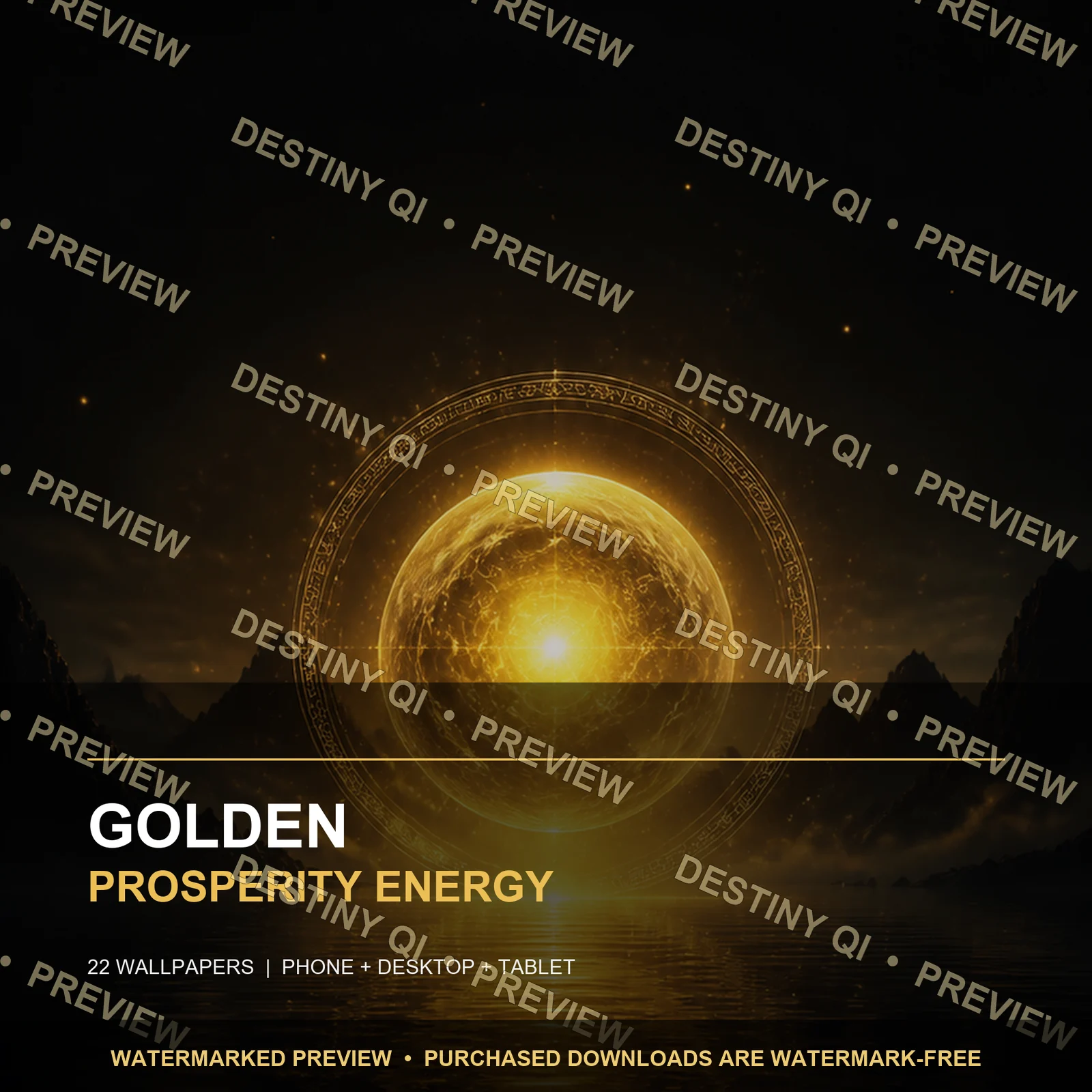 Golden Prosperity Energy Wallpaper Pack